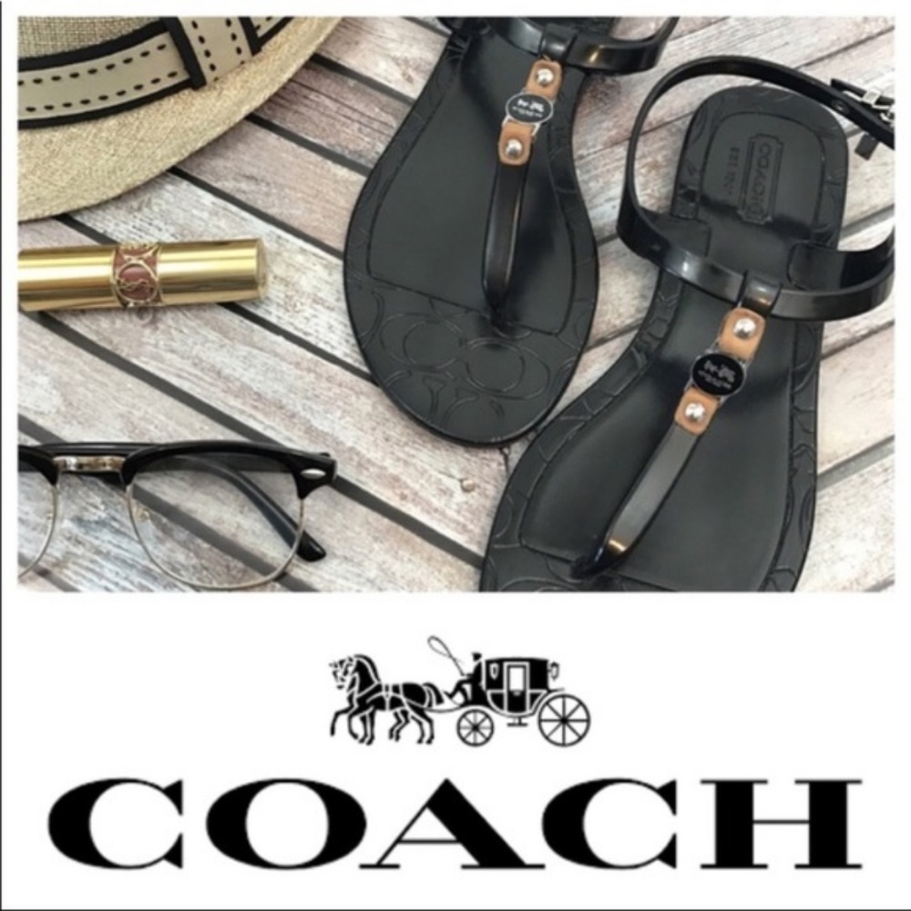 Coach Black Piccadilly Jelly Sandal Size 5